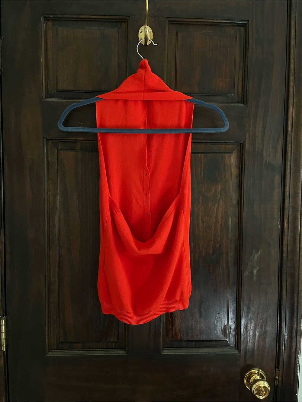 Banana Republic sculpted button front halter top in hot red - Picture 8 of 8